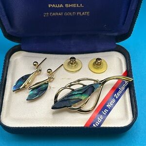 Paua Shell‎ 22 CT Gold Plated Jewelry Set